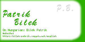 patrik bilek business card